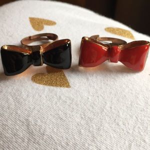 Black and Red Bow Rings
